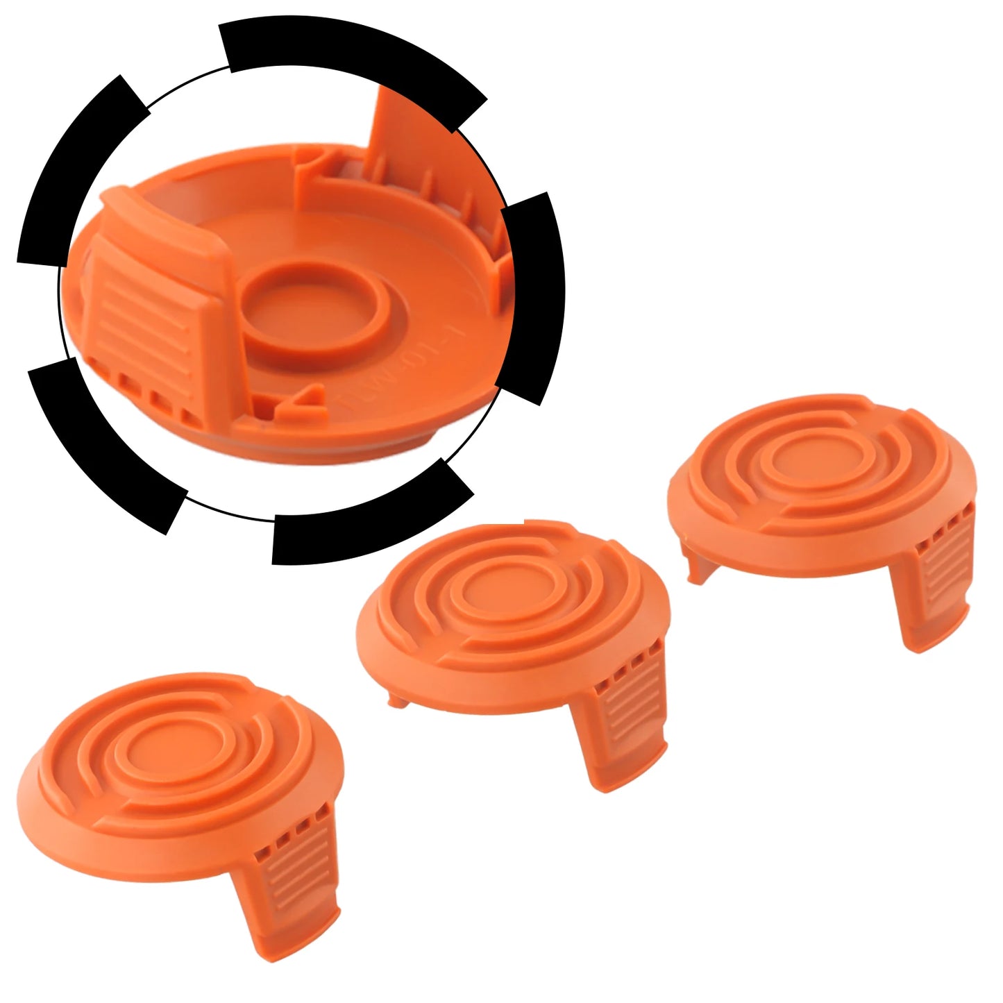 3-Piece String Trimmer Spool Cap Cover - Replacement Parts for WORX WG150-WG156 Models