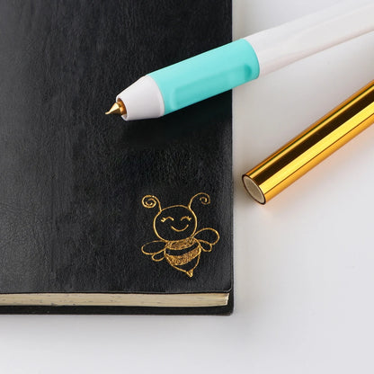USB Hot Foil Pen Set – 0.8mm Heat-Active Gold Foil Pen for Paper, Leather, DIY Scrapbooking & Cards