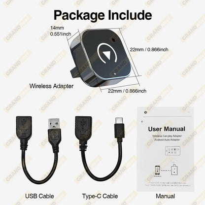 Wireless CarPlay & Android Auto Adapter — USB Smart Mini Box, Plug & Play, Universal for VW, Toyota, Nissan, Honda, Ford, Benz