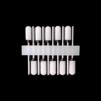 10PCS Ceramic Nail Drill Bits - Rotary Milling Cutters for Gel Polish Removal & Nail Grinding Machine Accessories