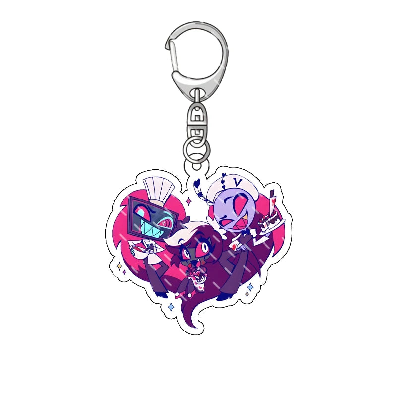 Hazbin Hotel Anime Keychain – Alastor Acrylic Figure Backpack Pendant for Fans & Gifts