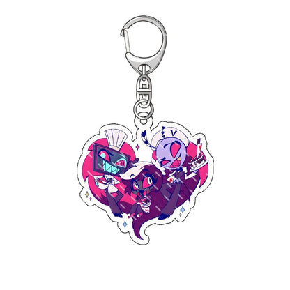 Hazbin Hotel Anime Keychain – Alastor Acrylic Figure Backpack Pendant for Fans & Gifts