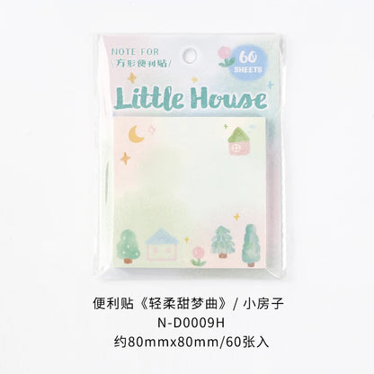 60PCS Kawaii Message Memo Paper Set - DIY Scrapbook Background Sheets for School, Office & Handmade Crafts
