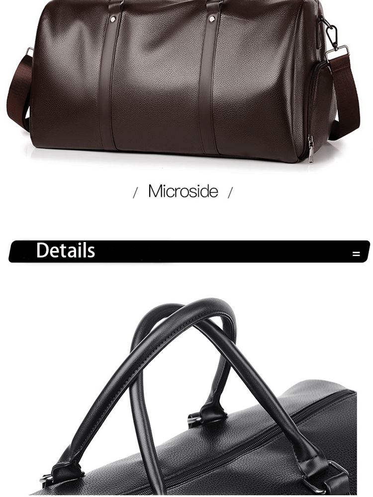 Retro Short Trip Bag – Large Capacity Sports, Motorcycle, and Training PU Waterproof Leisure Fitness Bag