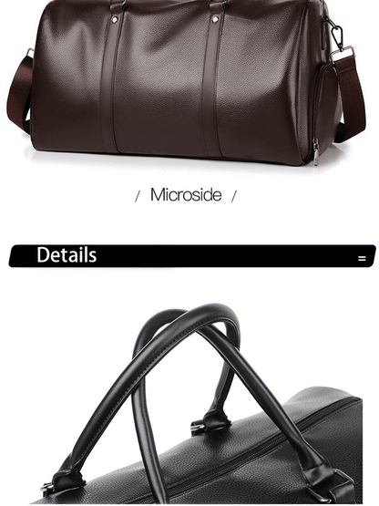 Retro Short Trip Bag – Large Capacity Sports, Motorcycle, and Training PU Waterproof Leisure Fitness Bag