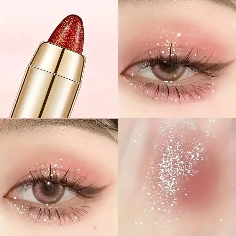 Double-Sided Eyeshadow Stick & Highlighter Pen – Pearly Glitter & Matte Finish Brightening Makeup Tool