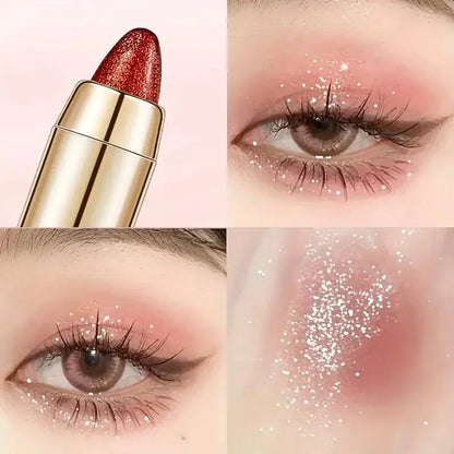 Double-Sided Eyeshadow Stick & Highlighter Pen – Pearly Glitter & Matte Finish Brightening Makeup Tool