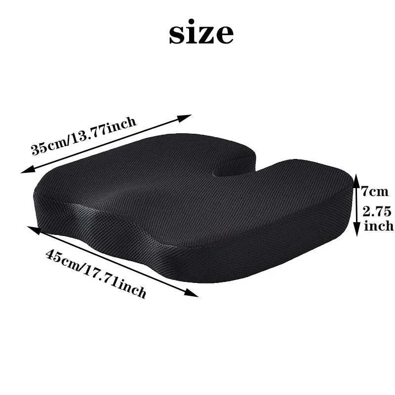 Memory Foam Seat Cushion – Office Chair & Home Use, Ergonomic Pillow for Back Pain Relief