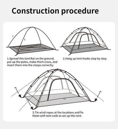 Naturehike 2024 New Camping Tent – Ultralight 2-Person Outdoor Tent, Large Space, Mosquito-Repellent, Quick Set for Beach & Hiking
