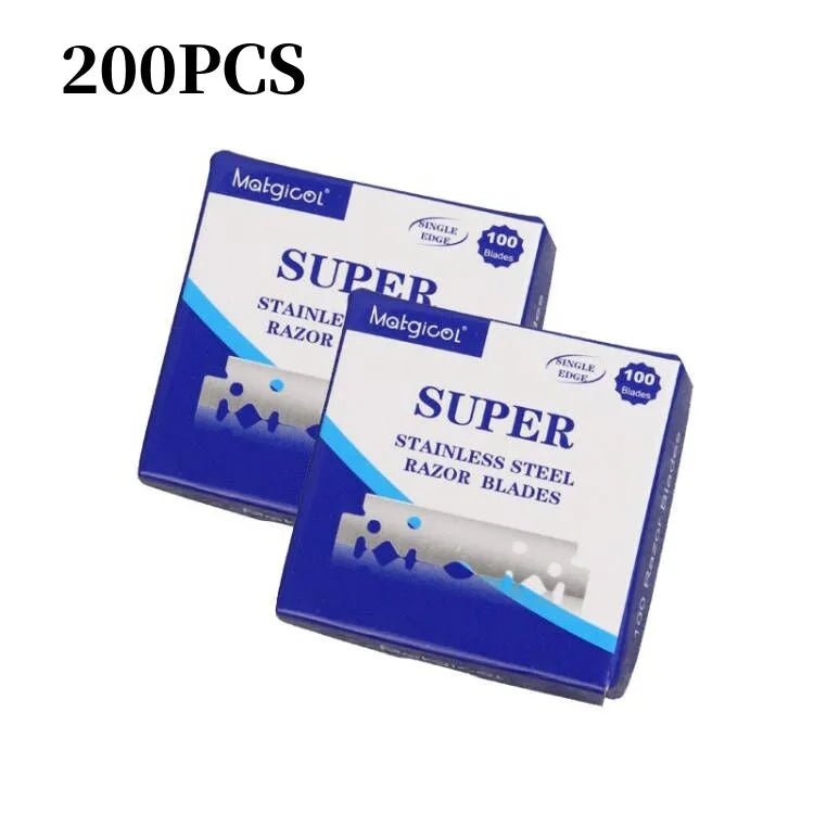 Single-Sided Razor Blades - 30/50/100/200pcs Professional Manual Shaving Blades for Men Barber Grooming Tool