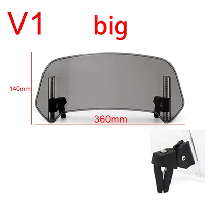 Universal Motorcycle Windshield Extension – Adjustable Clamp-On Wind Deflector Spoiler for BMW, Kawasaki, Yamaha, Honda & Suzuki Bikes