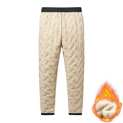 Men's Thermal Fleece Sweatpants - Thick Plush Winter Windproof Casual Pants