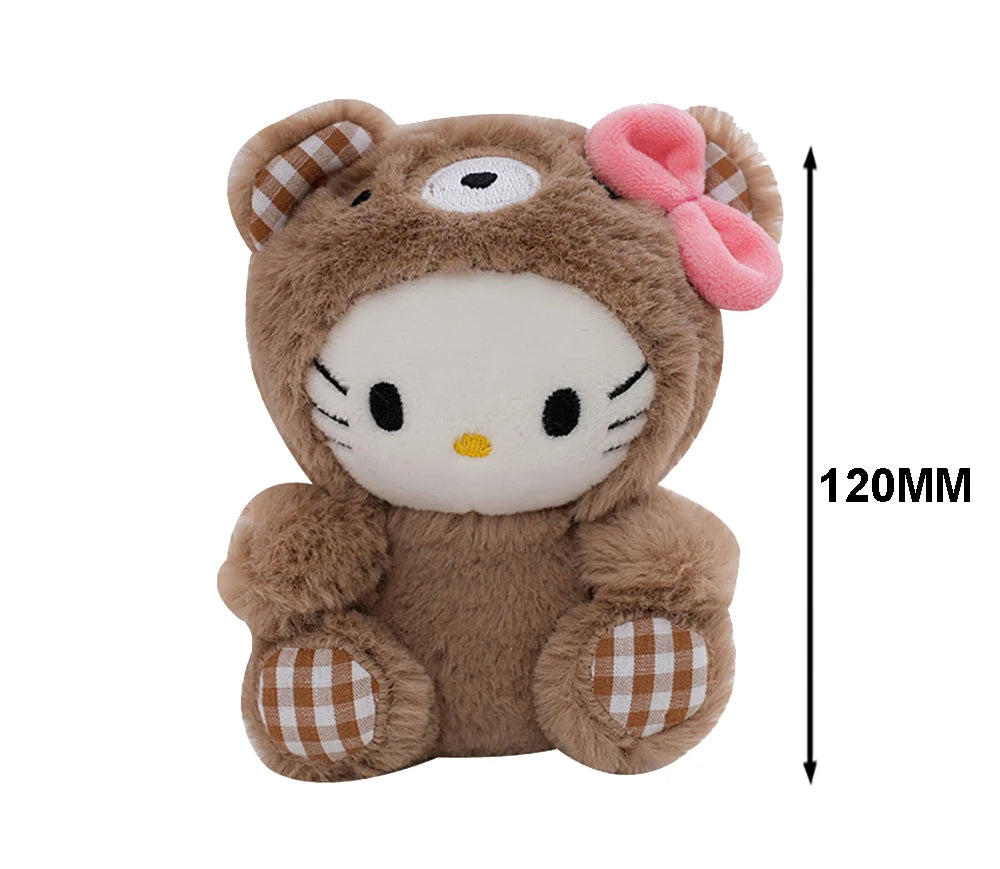 Sanrio Kawaii Plush Keychain — Hello Kitty, My Melody, Kuromi & Cinnamoroll Stuffed Cartoon Doll Pendant for Backpack Decoration