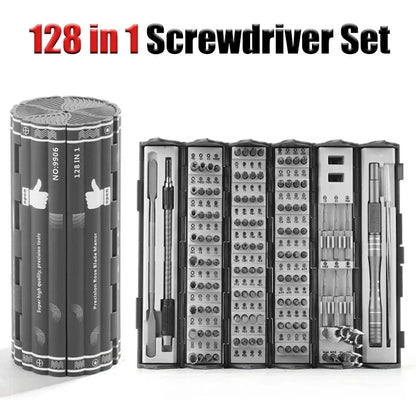 128 in 1 Multi-Functional Screwdriver Set - Portable Precision Hand Tool Kit, Folding Design for Home, PC, and Phone Repairs