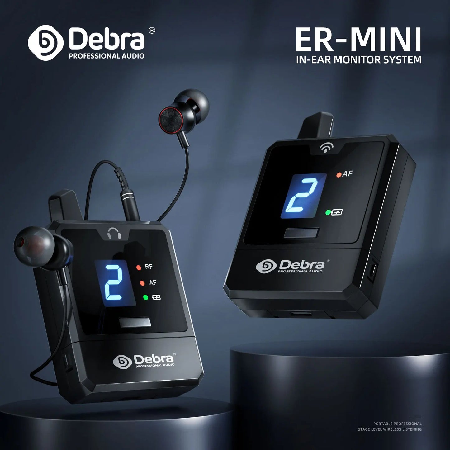 Debra Portable UHF IEM Wireless In-Ear Monitor System – Rechargeable Audio Mini for Music, Live Broadcast & Audio Monitoring