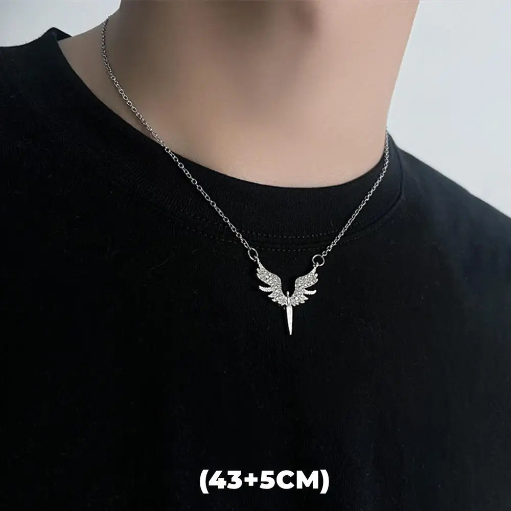 Hip Hop Zircon Star Double Layer Necklace - Titanium Steel Pendant Chain for Men & Women, Unisex Trendy Jewelry