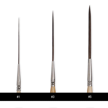 Artsecret Long Liner Detail Brushes – Premium Cattle Ear Hair Watercolor & Nail Art Striping Pens (0.8, 1.2, 2.8mm)