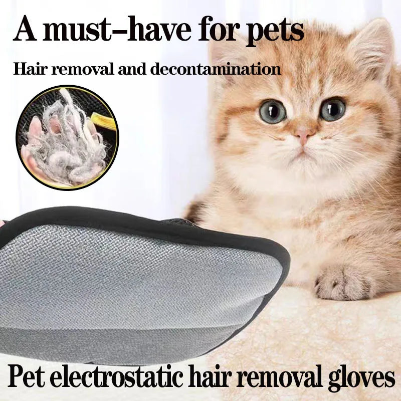 Upgraded Pet Hair Removal Gloves – Reusable Double-Sided Grooming Gloves for Pets, Fur & Carpet Cleaning