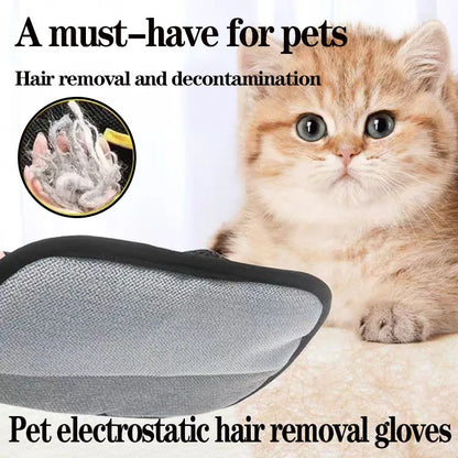 Upgraded Pet Hair Removal Gloves – Reusable Double-Sided Grooming Gloves for Pets, Fur & Carpet Cleaning