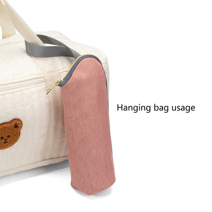 Baby Bottle Warmer & Insulation Bag – Thermal Stroller Hanging Pouch with Aluminum Mold for Baby Feeding & Bottle Storage
