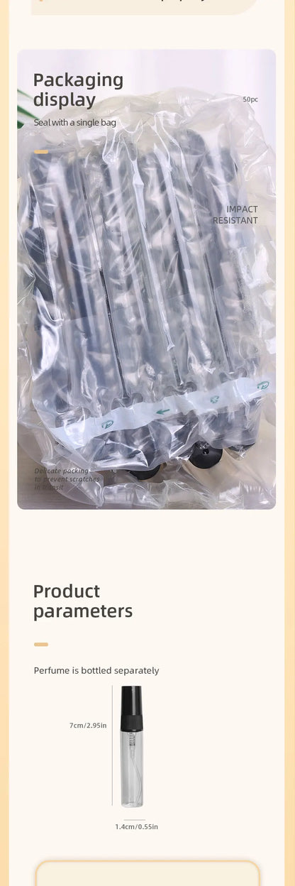 50-Pack 5ml Mini Glass Perfume Spray Bottles – Transparent High-Quality Portable Travel Sub-Bottles