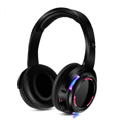 LED Flashing Wireless Headphones - RF Silent Disco Headset for DJ, Club & Party Events