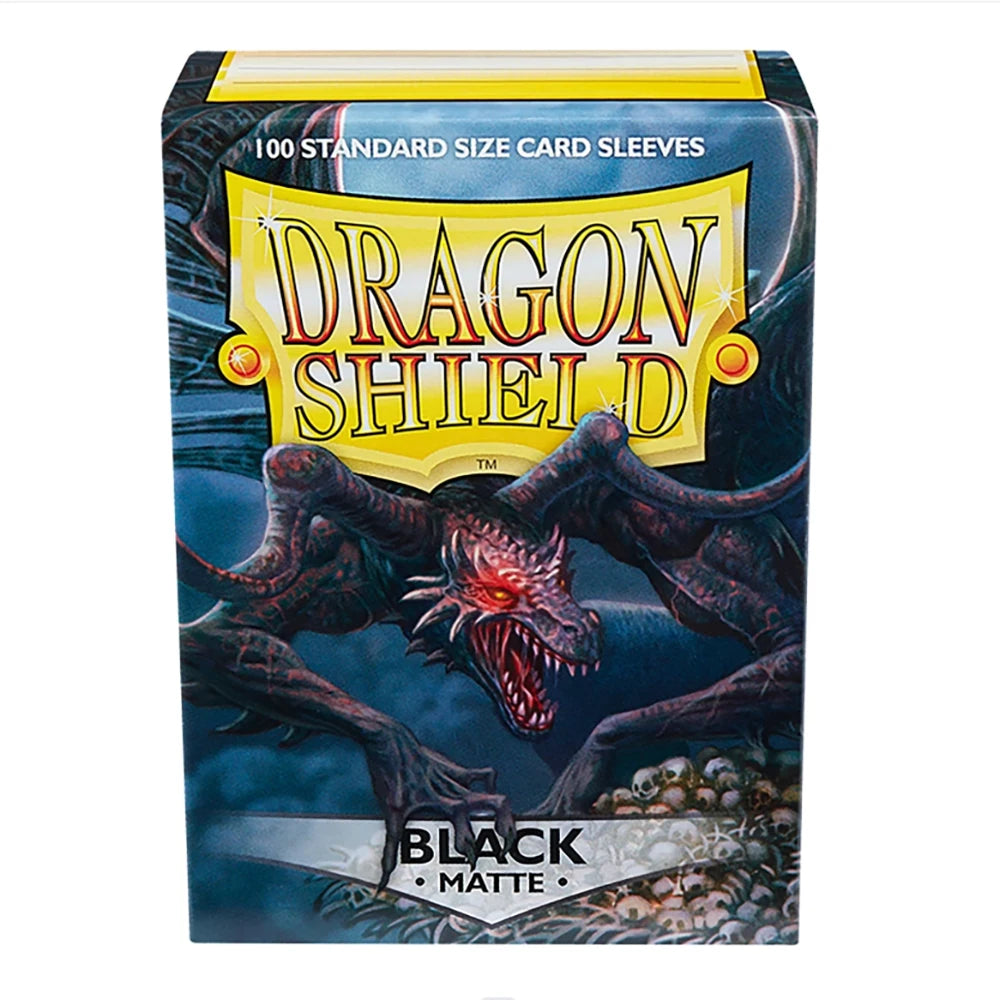 Dragon Shield Black Matte Card Sleeves - 100 Standard Size 66 × 91mm Trading Card Protectors for MTG and Board Games