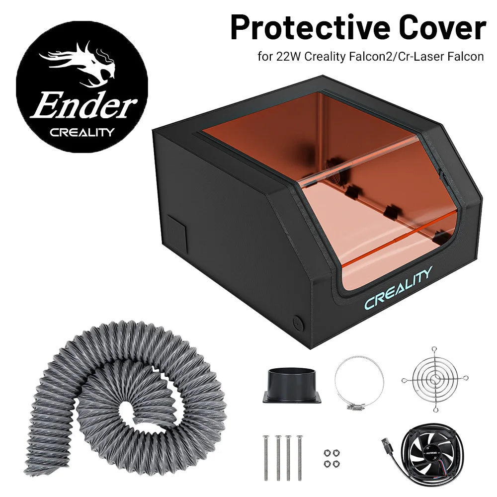 Creality Laser Engraver Enclosure – Fireproof & Dustproof Protective Cover with Exhaust Fan, 700x720x400mm