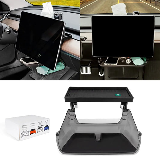 Center Console Organizer for Tesla Model 3 & Model Y Highland – Anti-Slip Under Screen Storage Box with Screen Back Storage