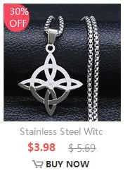 Stainless Steel Witchcraft Vortex Necklace – Viking Triskelion Celtic Knot Spiral, Silver Jewelry N7062S02