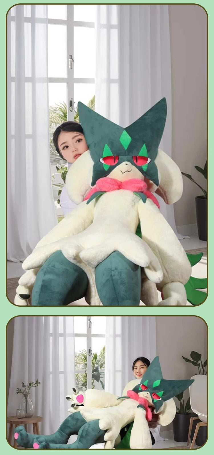 170cm Meowscarada Plush Doll — Pokemon Crystal Velvet Throw Pillow, Room Decor Anime Plush, Birthday & Christmas Gift
