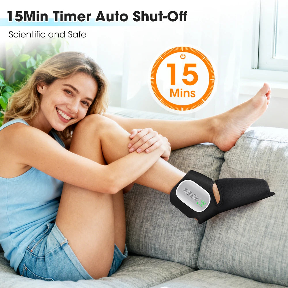 Wireless Air Compression Ankle Massager - Electric Heating, Vibration & Airbag Foot Massage for Muscle Relaxation