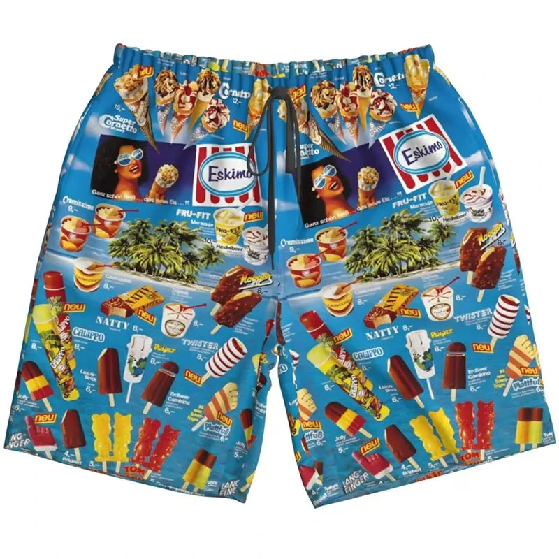 3D Ice Cream Hawaiian Shirt - Trendy Unisex Oversized Short Sleeve Beach Party Shirt