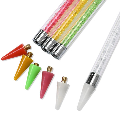 Dual-Ended Rhinestone Picker Pen - Wax Dotting Tool for Nail Art, Crystal Studs & DIY Crafts