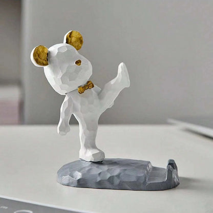 Cartoon Bear Phone Tablet Stand - Adjustable Desktop Holder for Watching Videos and Home Decor