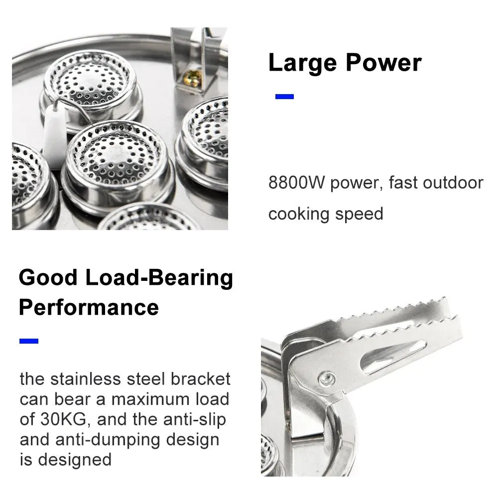 Widesea Camping Tourist Burner 8800W Gas Stove Cookware - Portable Furnace for Picnics & Barbecues - Outdoor Recreation Supplies