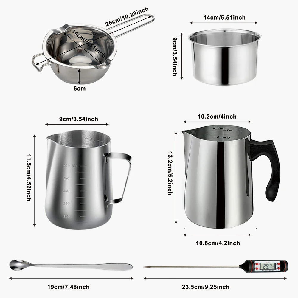 Candle Making Kit – Pouring Pot, DIY Supplies & Tools for Handmade Wax Candles, Includes Wax Melting Hot Plate
