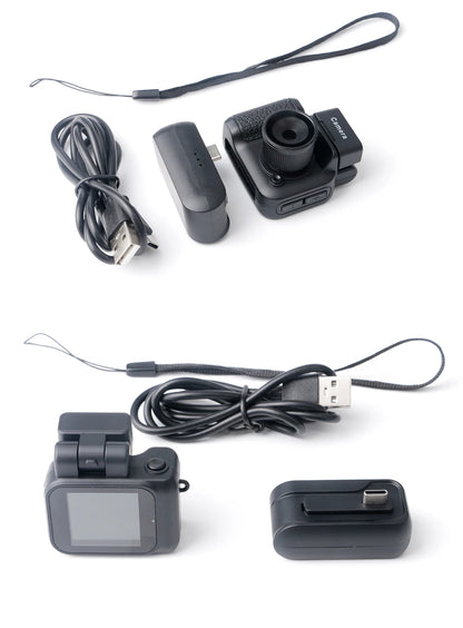 Y4000 Monoreflex Mini Camera 1080P Portable Video Recorder with Flash Lamp, Battery Dock & LCD Screen