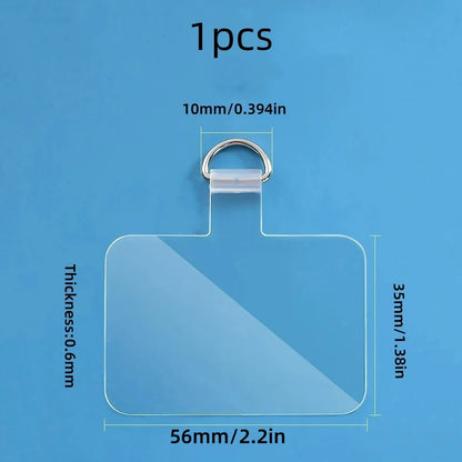 Transparent Phone Anti-Lost Lanyard Card – 1/3/5/10PCS TPU Universal Tether Tab with Loop Hole, Strap Patch & Cord Clip Gasket