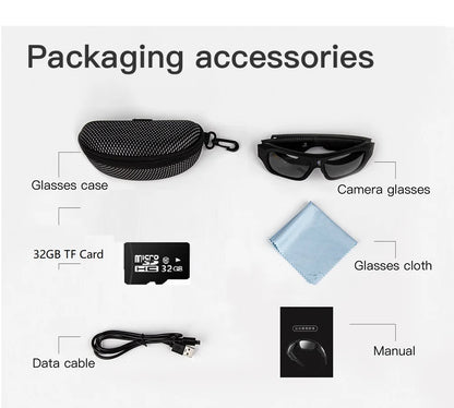 4K HD Glasses Camera – Smart Eyewear Camcorder for Driving, Cycling & Outdoor Video Recording