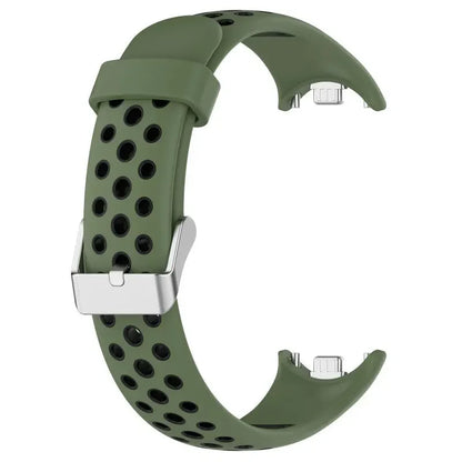 Two-Color Silicone Sport Strap for Xiaomi Mi Band 9 & 8 – Breathable Smartwatch Wristband Accessory