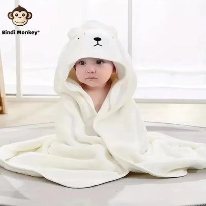Animal Baby Bathrobe – Soft, Quick-Absorbent Hooded Coral Velvet Sleeping & Cuddle Robe for All Occasions