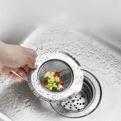 Stainless Steel Kitchen Sink Strainer - Anti-Blocking Funnel, Hair Catcher for Basin, Floor Drain and Dishwasher