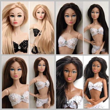 FR Supermodel 1/6 BABI Doll – Movable Joints, DIY Dress-Up Princess with Head & Body Accessories, White/Normal/Chocolate Skin