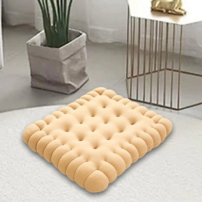 Biscuit-Shaped Decorative Cushion – Comfy Seating Pillow for Balcony & Gift Idea