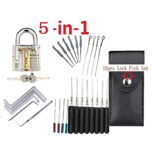 8-Piece Lock Pick Set – Stainless Steel Locksmith Tools with Broken Key Extractor, Hooks for DIY & Auto Use