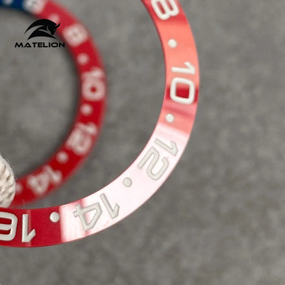 MATELION 38mm Ceramic Bezel Insert — Alloy Watch Ring for 40mm NH35/NH34 GMT Diving Watches