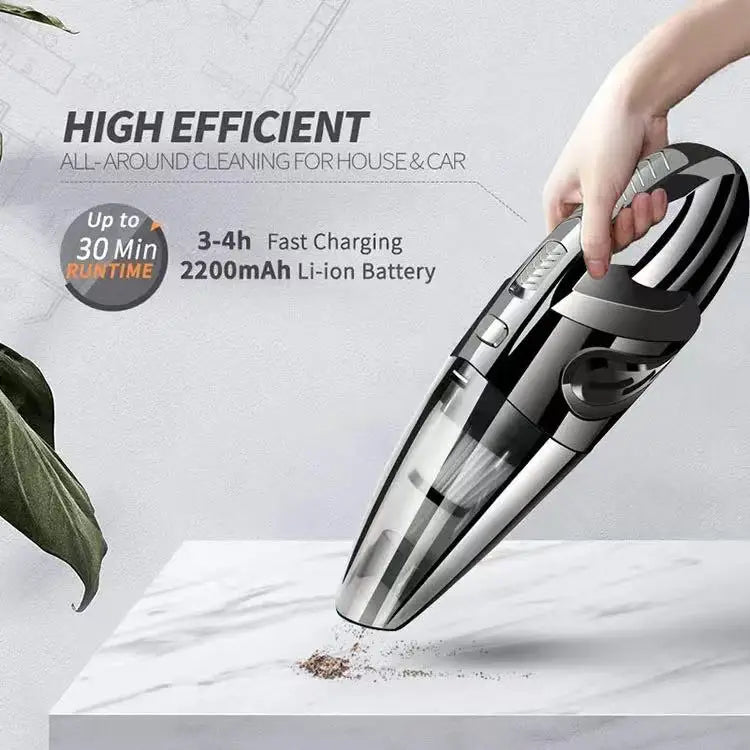 Portable Wireless Handheld Vacuum Cleaner – Powerful Suction, Rechargeable Quick-Charge for Car, Home & Pet Hair
