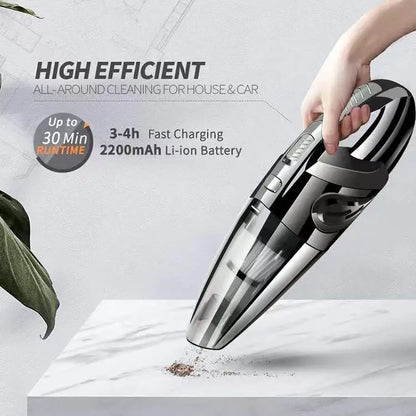 Portable Wireless Handheld Vacuum Cleaner – Powerful Suction, Rechargeable Quick-Charge for Car, Home & Pet Hair