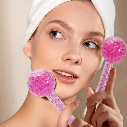 2Pcs LCE Globes for Facials - Cooling Facial Massage Balls, LCE Roller Tool for Face and Eyes, Freezer-Friendly
